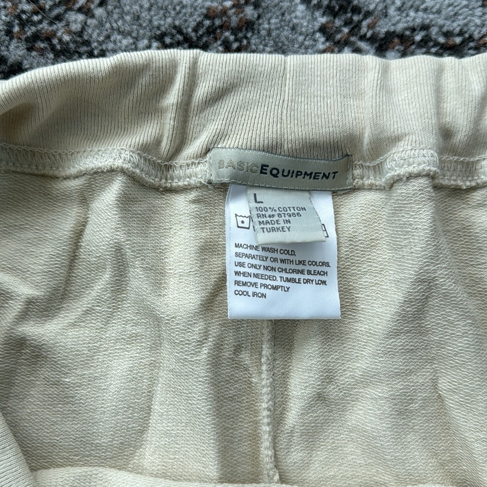 Basic Equipment Drawstring Capri Pants Khaki Large - image 4